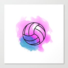 Volleyball Watercolor Canvas Print
