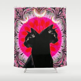 twin cats Shower Curtain