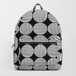 Boho Black and White Big Dots Backpack | 60S, Blackandwhite, Bohochic, Dottedpattern, Minimal, Drawing, Graphicdesign, Neutralcolors, 70S, Folk 