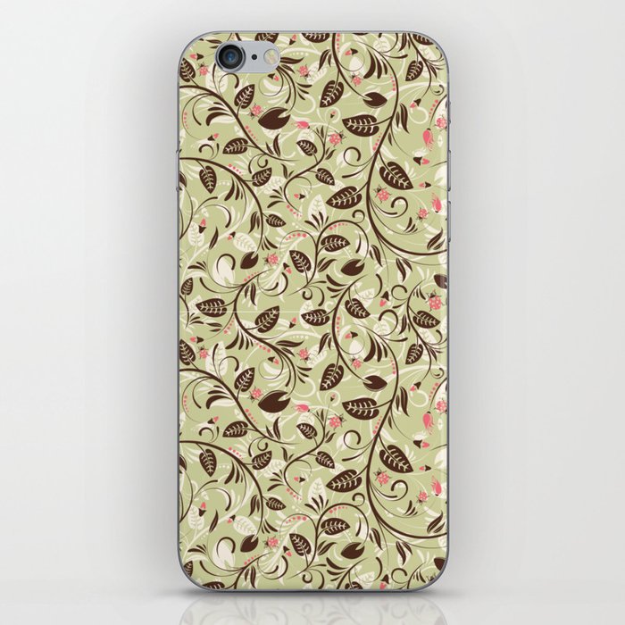 Flowers and Ladybug Decorative Design iPhone Skin