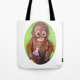 Budi the Rescued Baby Orangutan Tote Bag