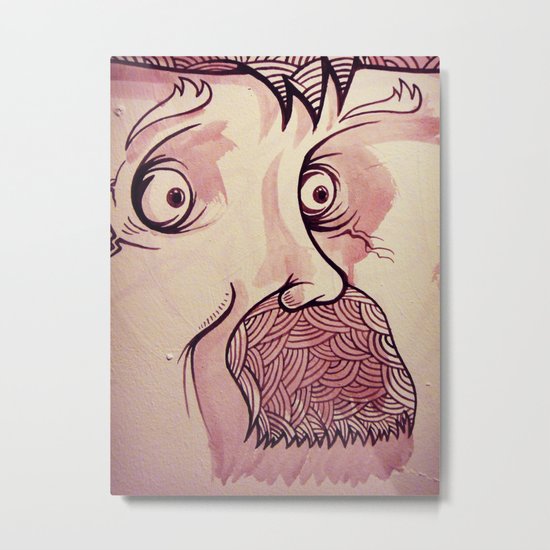 In Your Face Mr. Moustache Metal Print