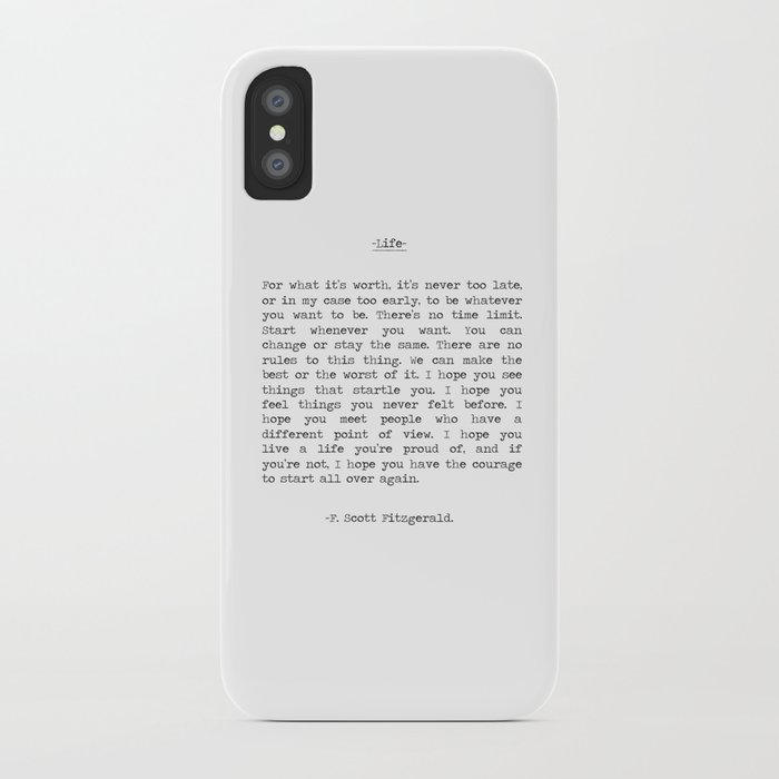 life quote f. scott fitzgerald iphone case