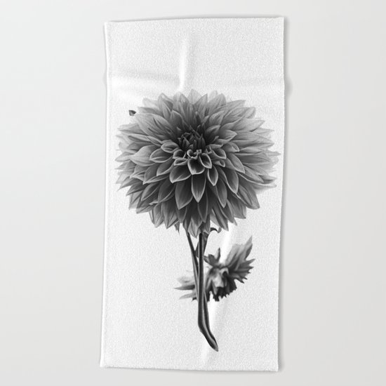 Dahlia - Monochrome Beach Towel