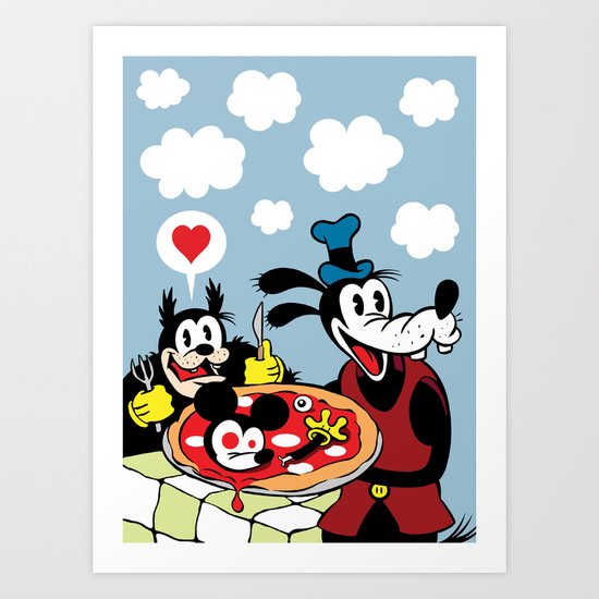 MICKEY'S PIZZA Art Print