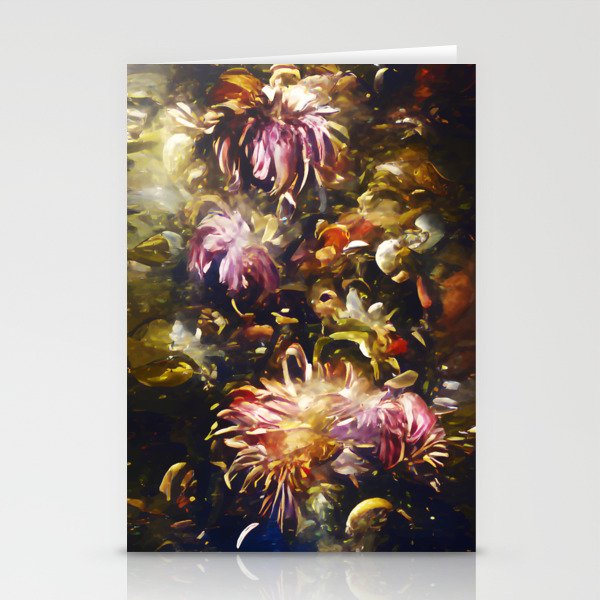 Anemone Flower Bouquet baroque oil painting Stationery Cards