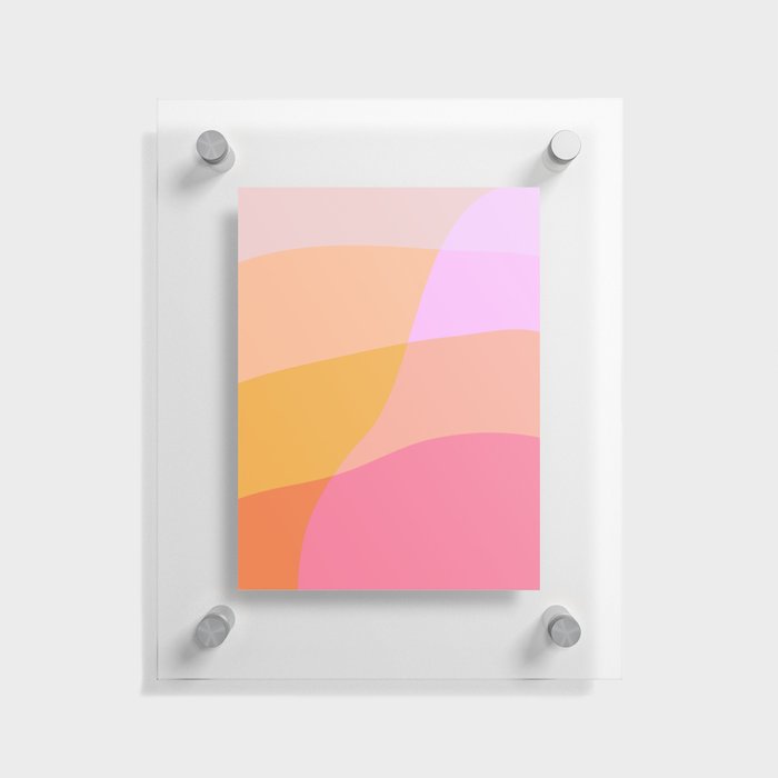 Abstract Pink and Yellow Pastel Floating Acrylic Print