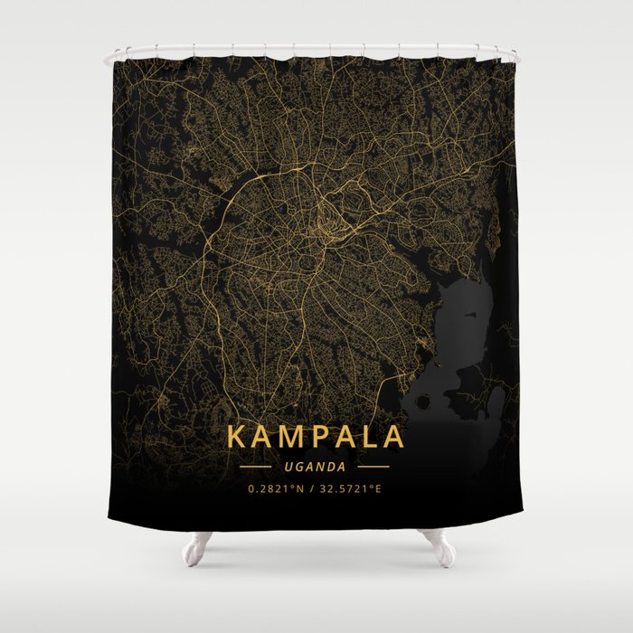 Kampala, Uganda - Gold Shower Curtain