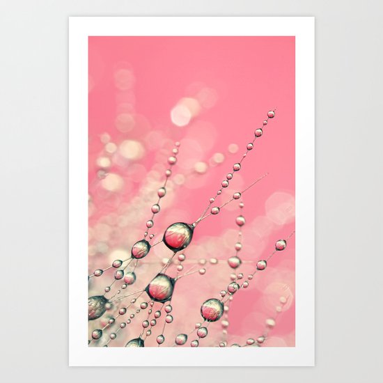Salmon Pink Sparkles Art Print