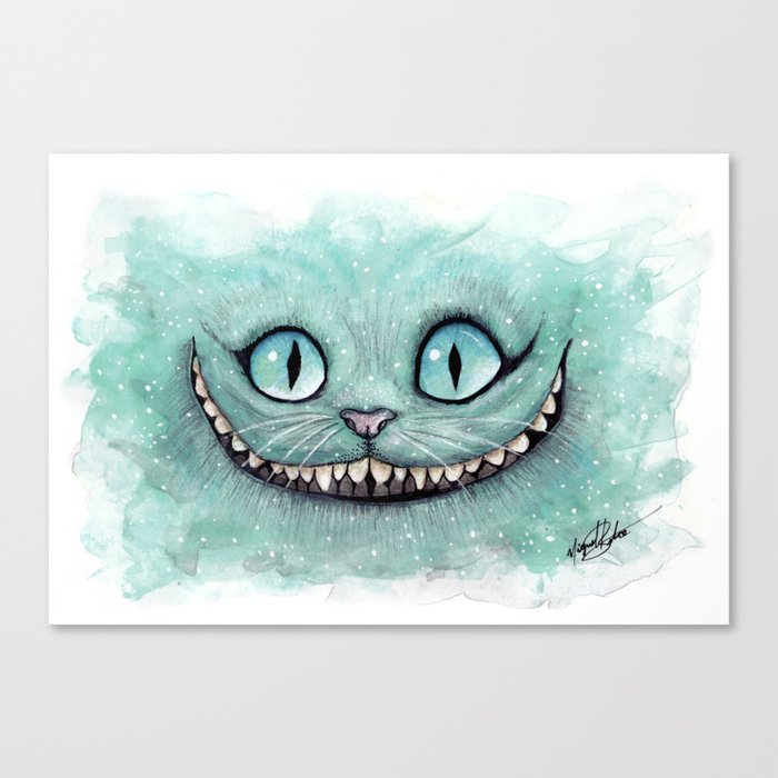 Cheshire Cat Drawing Dibujados Canvas Print By Dibujados