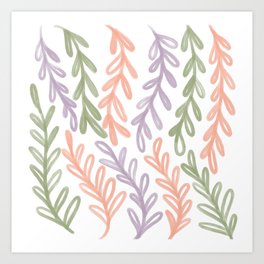 Pretty Vines Art Print | Leaf, Simplistic, Leaves, Design, Painting, Vine, Orange, Minimalistic, Hangingplant, Nature 