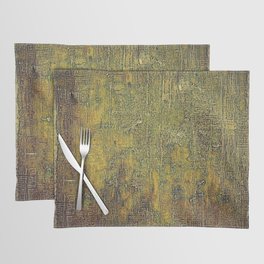 Old grunge background or aged shabby texture with different color patterns: yellow (beige); brown; gray; green Placemat