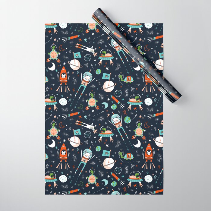 Space Race Wrapping Paper