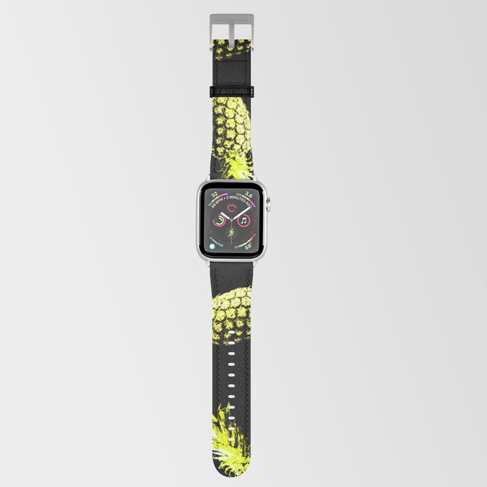 Pineapple Pattern on Black Apple Watch Band