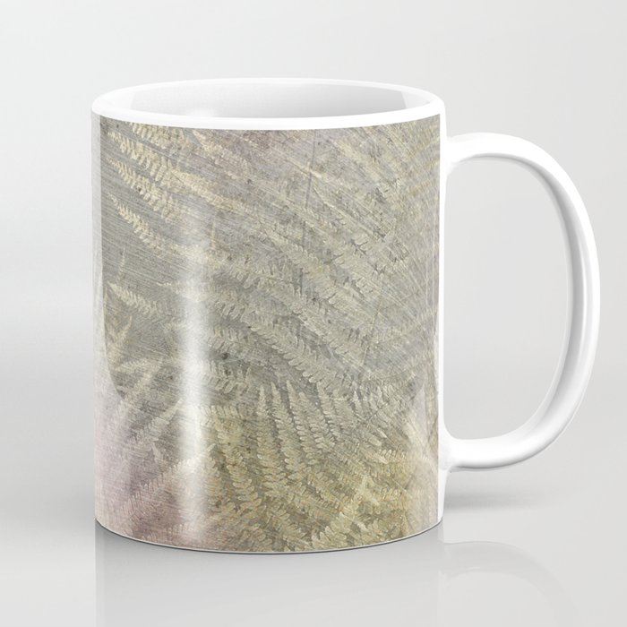 Fossil Rose Gold Fern on Brushed Stone Coffee Mug