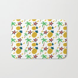 Pineapple and Palm Tree Tropical Theme Caribbean   Bath Mat