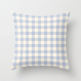 PASTEL GINGHAM 03, lavender blue squares Throw Pillow