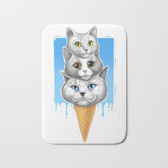 Ice-cream cats Bath Mat