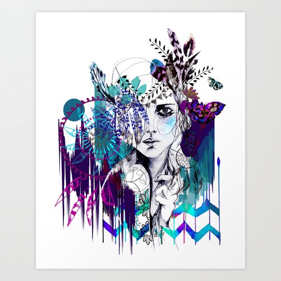 Tribal Girl - Colourway - Art Print