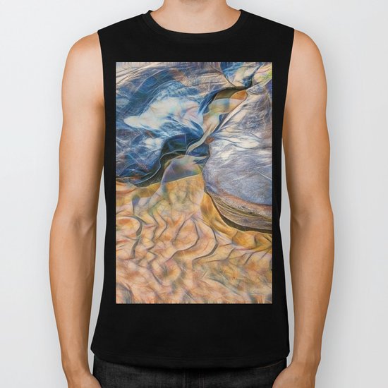 Abstract beautiful rocks on the sand Biker Tank
