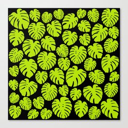 Monstera - Lime Green Canvas Print
