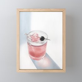 Summer Cocktail | Watercolor Painting Framed Mini Art Print