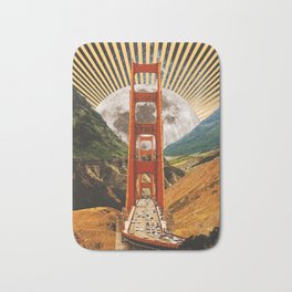 Bridge to Fantasy Land Bath Mat | Opticalillusion, Moon, Collage, Illusion, Sanfransisco, Trippy, Opart, Psychedelic, Mountains, Paper 