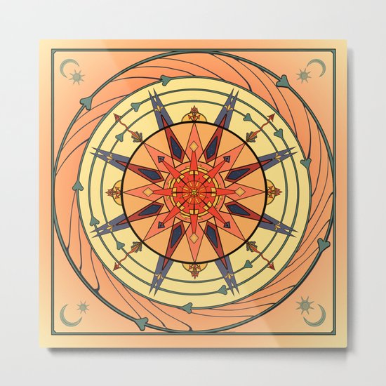 Radiating Sun Metal Print