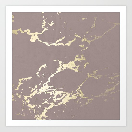 Simply Kintsugi Ceramic Gold on Red Earth Art Print