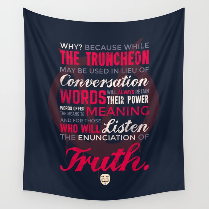 Enunciation of Truth // Comic, Anarchy, Revolution, Anonymous - Dark Ver Wall Tapestry