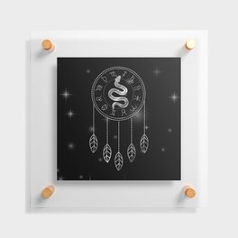 Dreamcatcher Zodiac symbols astrology horoscope signs with mystic snake in silver	 Floating Acrylic Print
