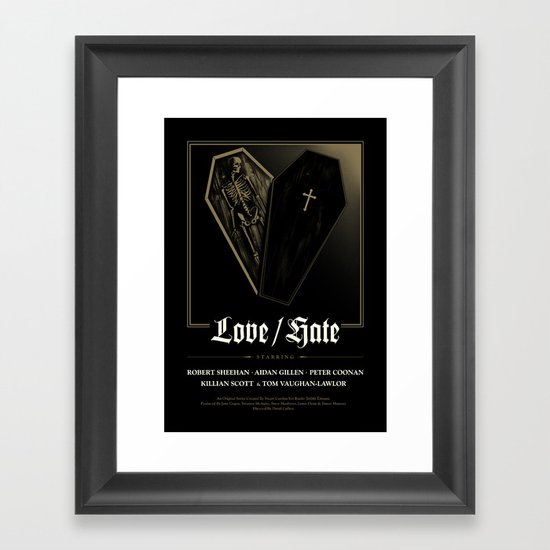 Love/Hate Poster Framed Art Print