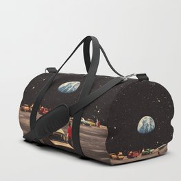 Missing Home - Retro-Futuristic Collage Design Sci-Fi Exploration Duffle Bag