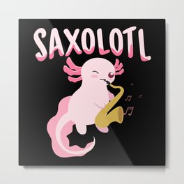 Axolotl, Axolotl snaxalotl, Axolotls Metal Print | Axolotlfans, Cuteaxolotl, Reading, Axolotllover, Kawaii, Snaxalotl, Animal, Saxophon, Graphicdesign, Mexican 