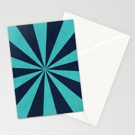 aqua and navy starburst Stationery Cards