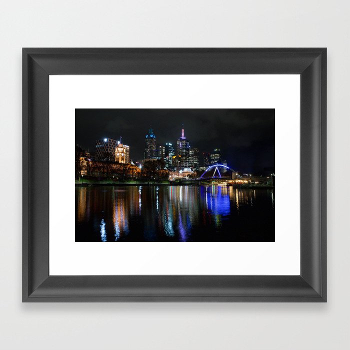 City's beauty after dark-Melbourne Framed Art Print