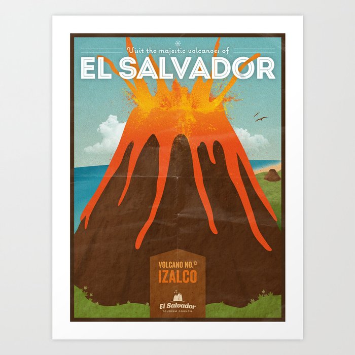 Volcanoes of El Salvador Art Print