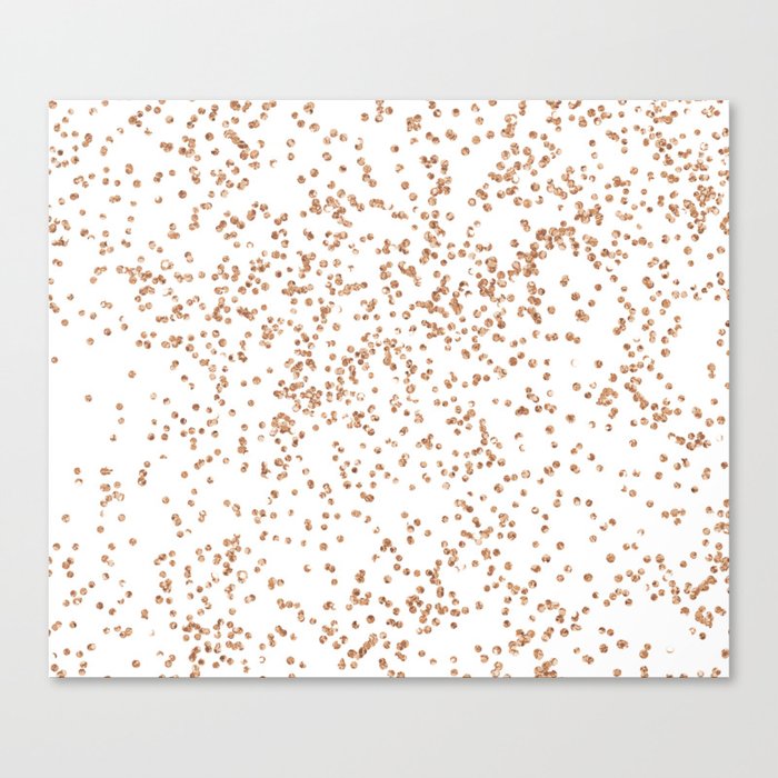 Rose Gold Glitter Confetti On Transparent Background Canvas Print