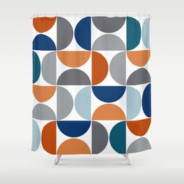Mid century modern geometric Colorful 1 Shower Curtain