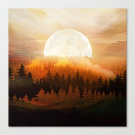 Pines in the moonlight 2 Canvas Print