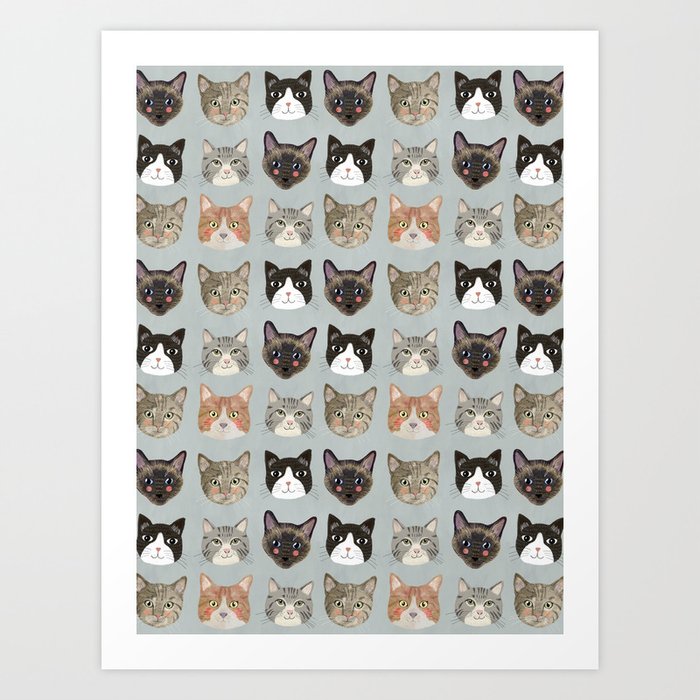 Cats pattern Art Print