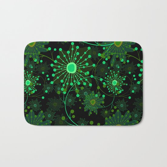 Black and green abstract pattern . Bath Mat
