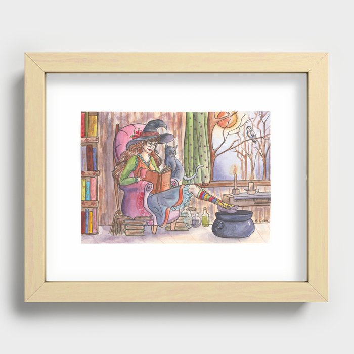 Reading witch Recessed Framed Print
