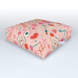 Love POP Valentine - Pink Pattern Outdoor Floor Cushion