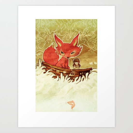 Fox Boat Art Print
