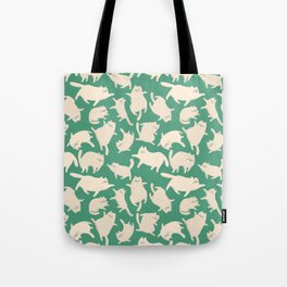 White Cats Pattern Tote Bag