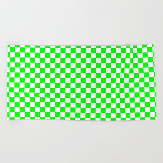 Checker (Green/White) Beach Towel
