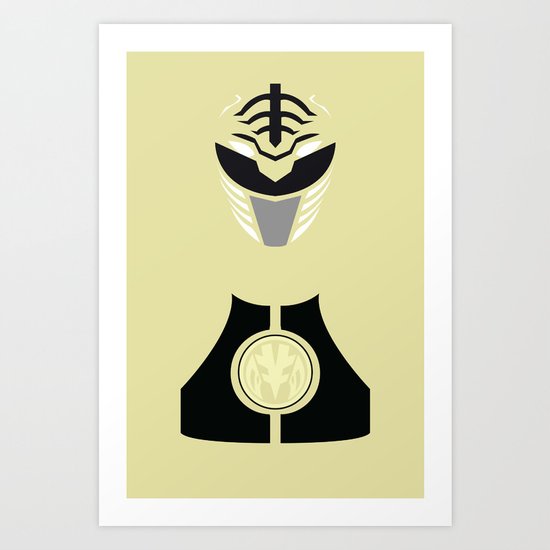Power Rangers - White Ranger Minimalist Art Print
