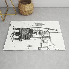 Snow Lift // Ski Chair Lift Colorado Mountains Black and White Snowboarding Vibes Photography Rug