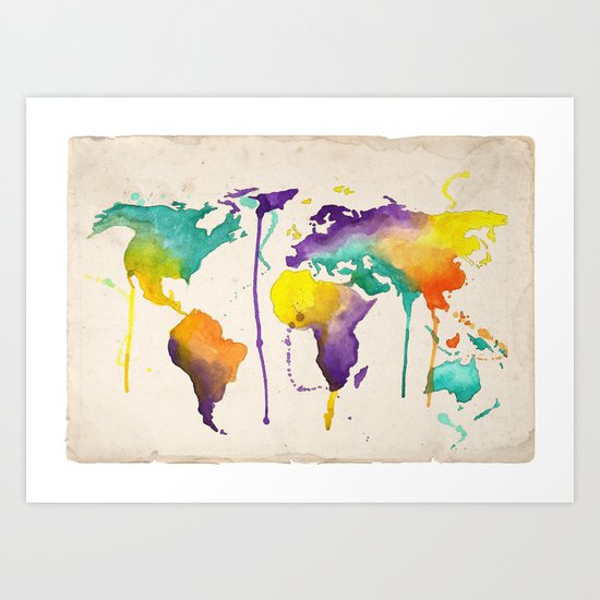 World Splash Art Print